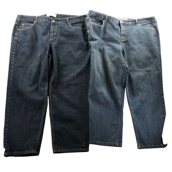 Just My Size Womens Jeans Size 24W Lot Of Two Stretch Classic Denim Straight Leg - Picture 1 of 16